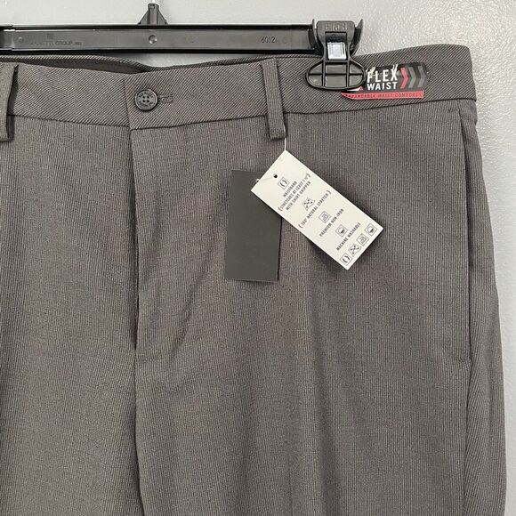Van Heusen Pants Mens 34x34‎ Gray Max Flex Waistband Premium Noniron Shirt Grip - Picture 2 of 10